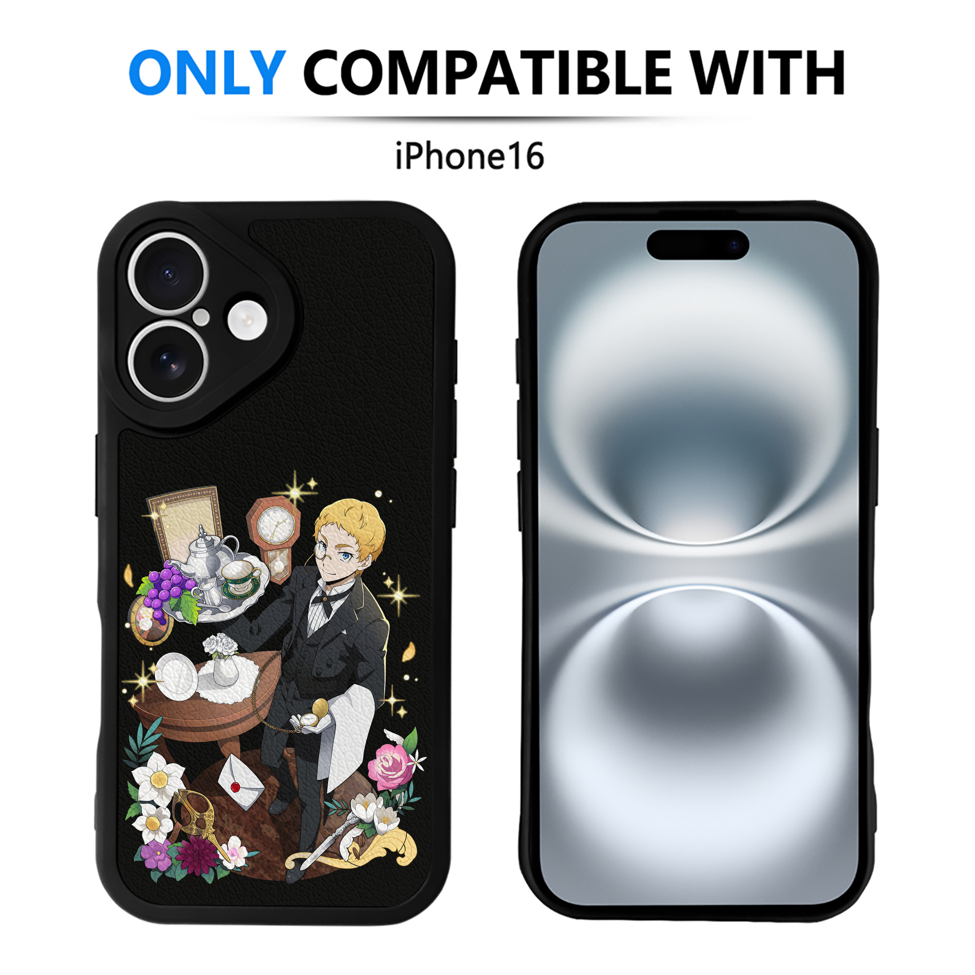 （画像用） 文豪ストレイドッグス Bungo Stray Dogs 【iPhone 16シリーズ対応】シリコンスマホケース（レザー調） 材質：シリコン